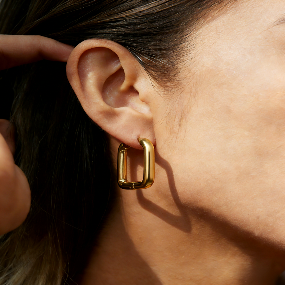 Geometric Earrings For Women Featuring Electroplated 304 Stainless Steel With 18K Real Gold Plated PVD Coating