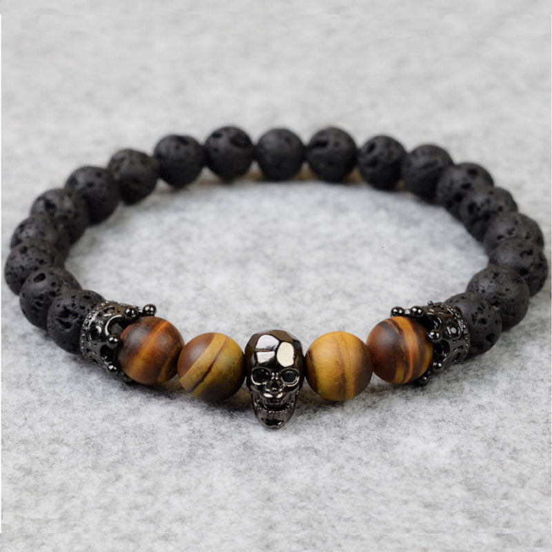 Golden Copper Skull Bracelet Handmade For Men's Fashion Accessories