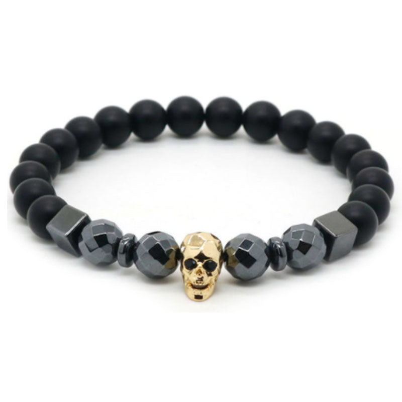 Golden Copper Skull Bracelet Handmade For Men's Fashion Accessories
