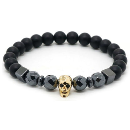 Golden Copper Skull Bracelet Handmade For Men's Fashion Accessories