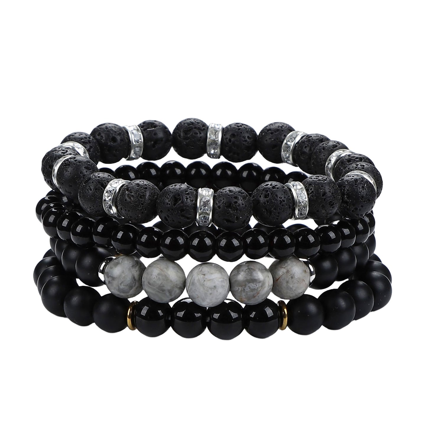 Men's Hip-Hop Cross Bracelet In Black Featuring Durable 304 Stainless Steel