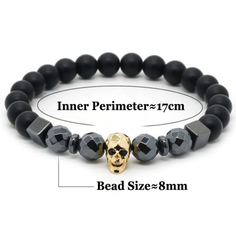 Golden Copper Skull Bracelet Handmade For Men's Fashion Accessories