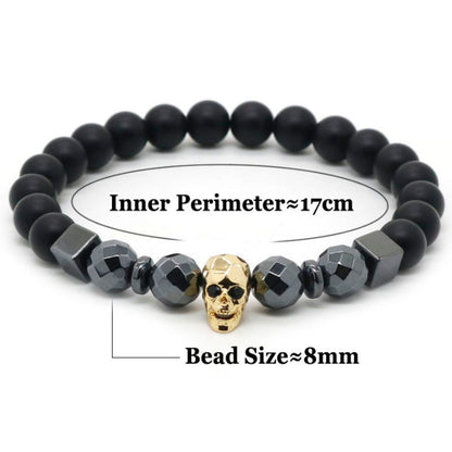 Golden Copper Skull Bracelet Handmade For Men's Fashion Accessories
