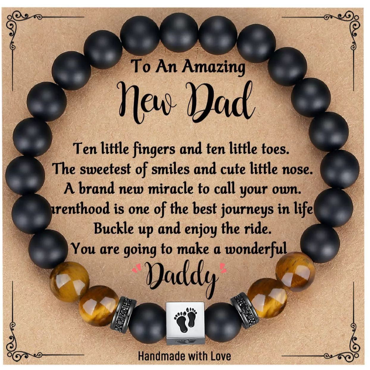 Men's Cross Bracelet In Black Tiger Eye Featuring Elegant Design