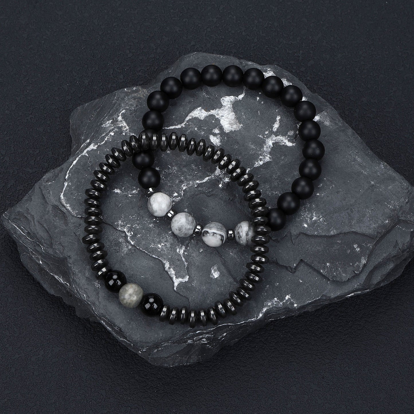 Men's Hip-Hop Cross Bracelet In Black Featuring Durable 304 Stainless Steel