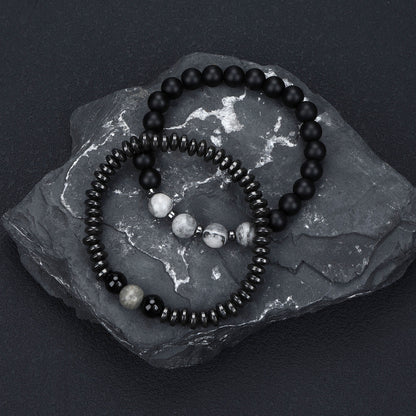 Men's Hip-Hop Cross Bracelet In Black Featuring Durable 304 Stainless Steel