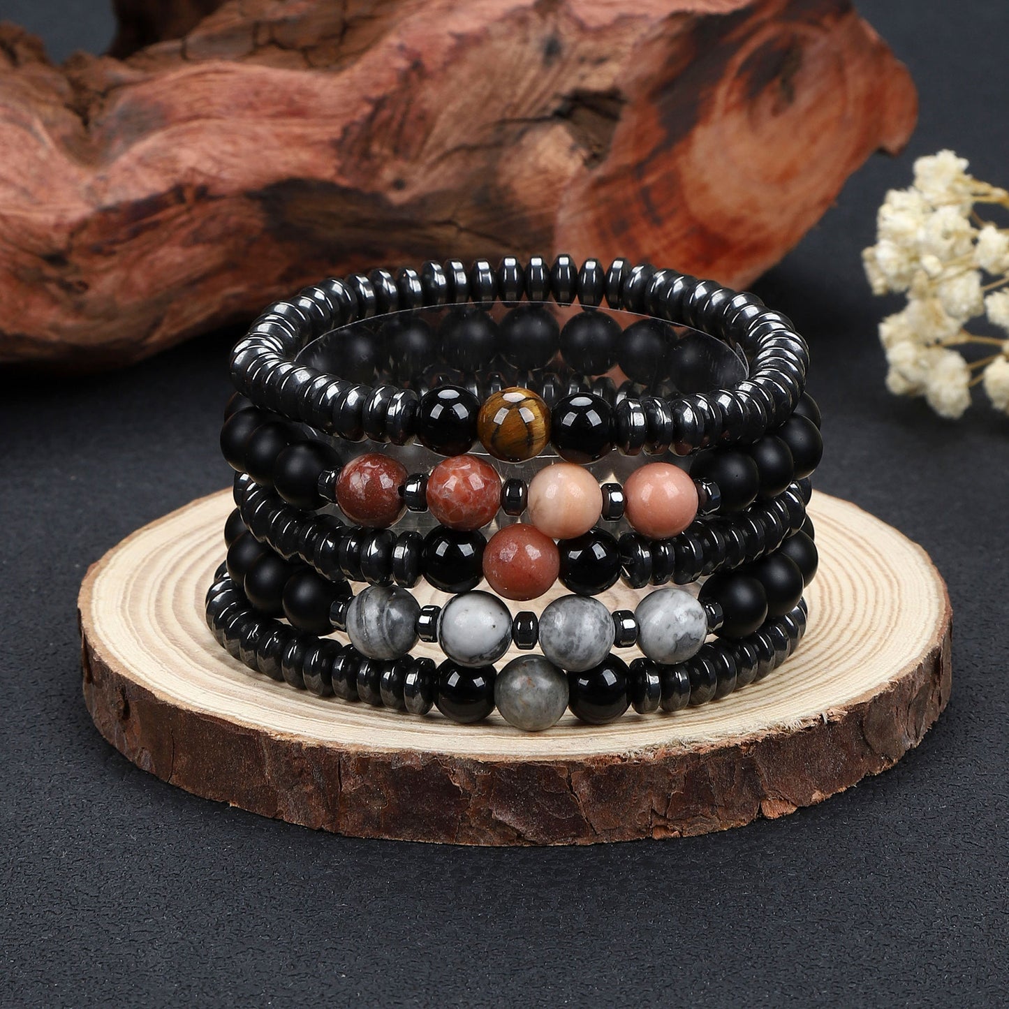 Men's Hip-Hop Cross Bracelet In Black Featuring Durable 304 Stainless Steel