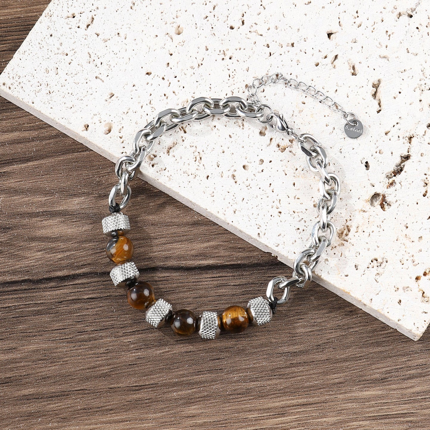 Men's Hip-Hop Cross Bracelet In Black Featuring Durable 304 Stainless Steel