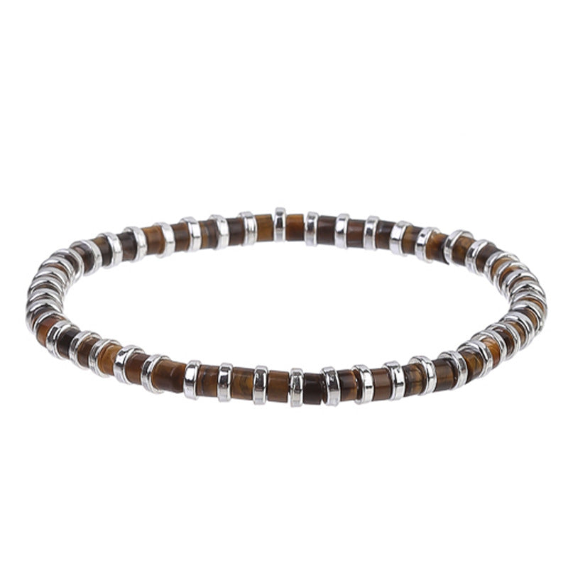 Men's Bracelets In Black And Green Tiger Eye, Stylish Jewelry Accessory