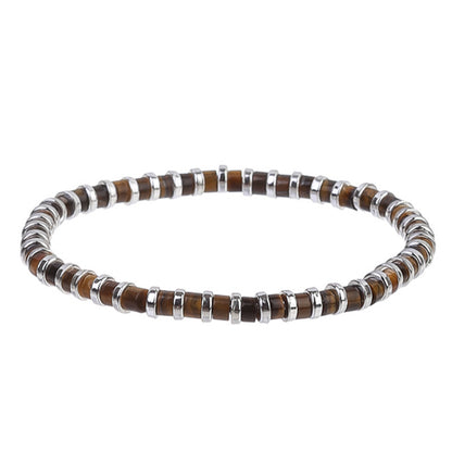 Men's Bracelets In Black And Green Tiger Eye, Stylish Jewelry Accessory