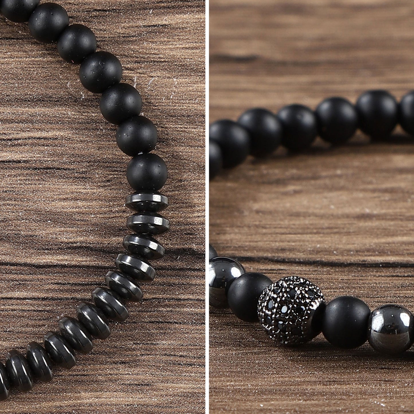 Men's Hip-Hop Cross Bracelet In Black Featuring Durable 304 Stainless Steel