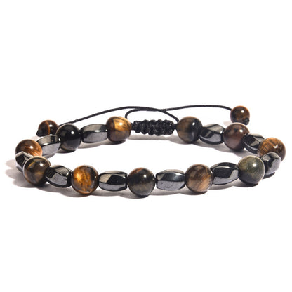 Handmade Tiger Eye Bracelet For Men And Women, Featuring Black Color, 1 Piece