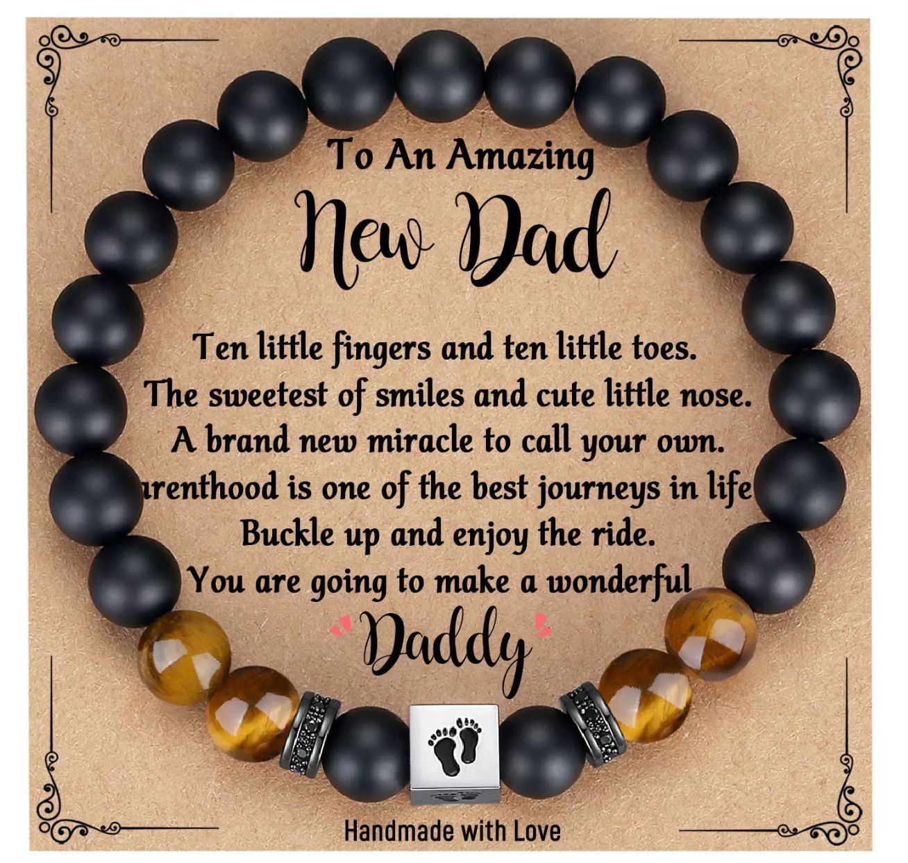Men's Cross Bracelet In Black Tiger Eye Featuring Elegant Design