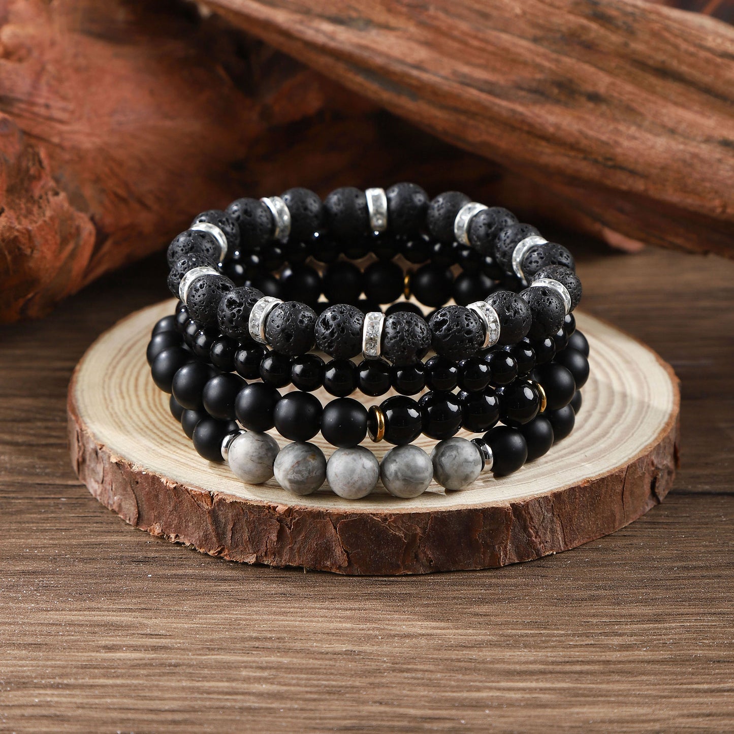 Men's Hip-Hop Cross Bracelet In Black Featuring Durable 304 Stainless Steel
