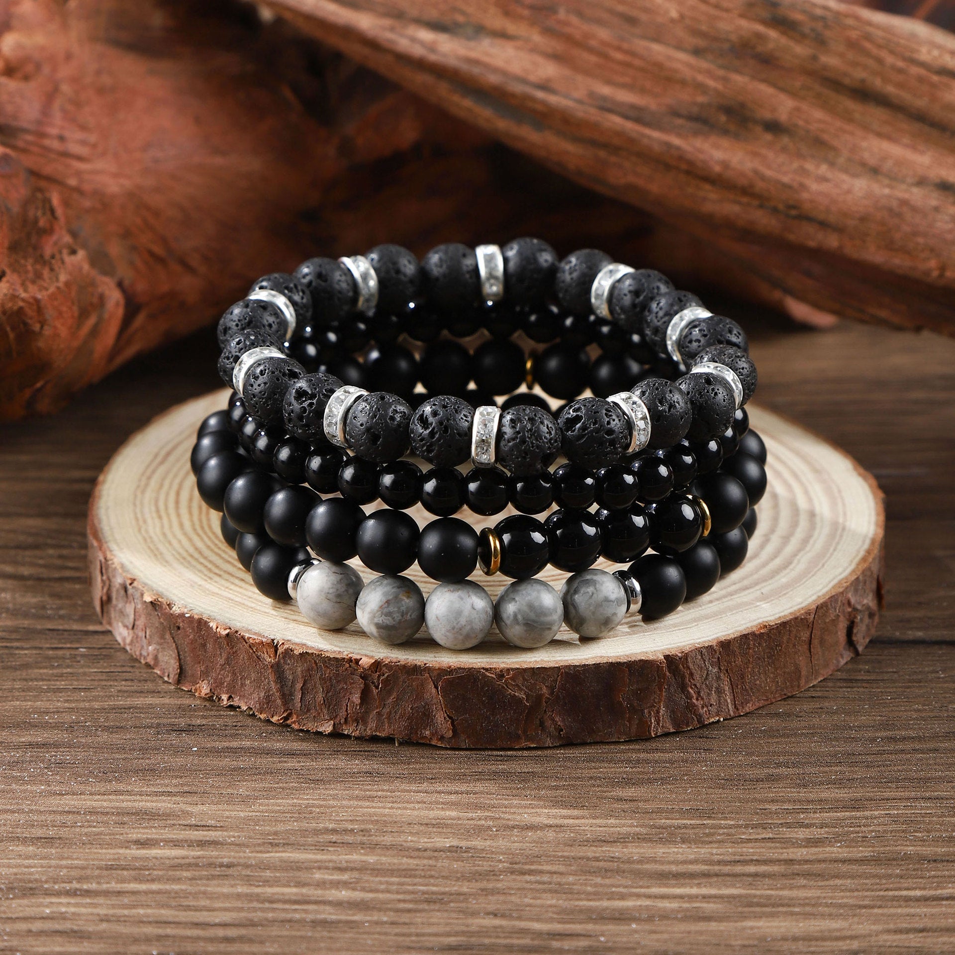 Men's Hip-Hop Cross Bracelet In Black Featuring Durable 304 Stainless Steel