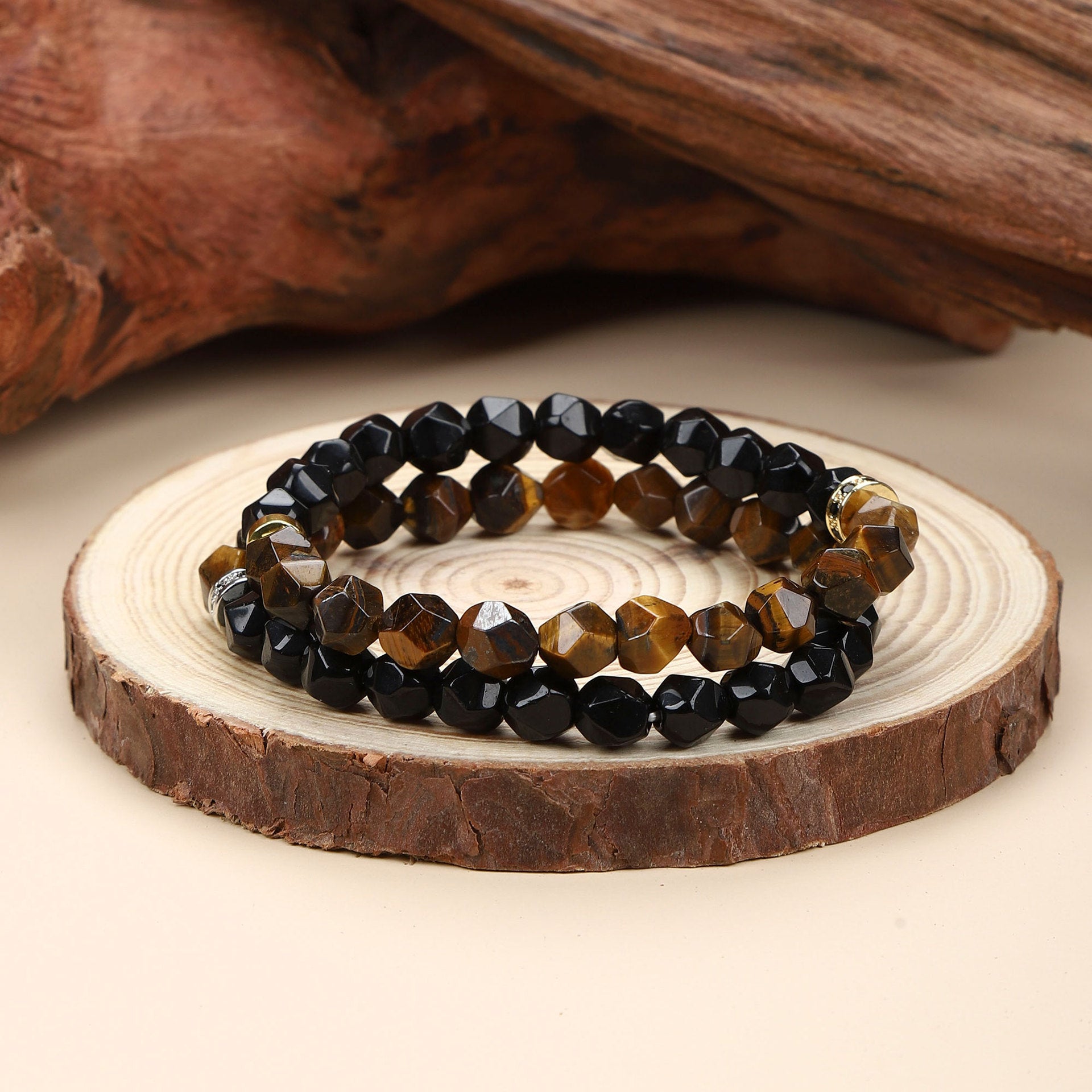 Men's Hip-Hop Cross Bracelet In Black Featuring Durable 304 Stainless Steel