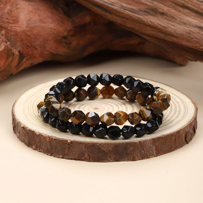 Men's Hip-Hop Cross Bracelet In Black Featuring Durable 304 Stainless Steel