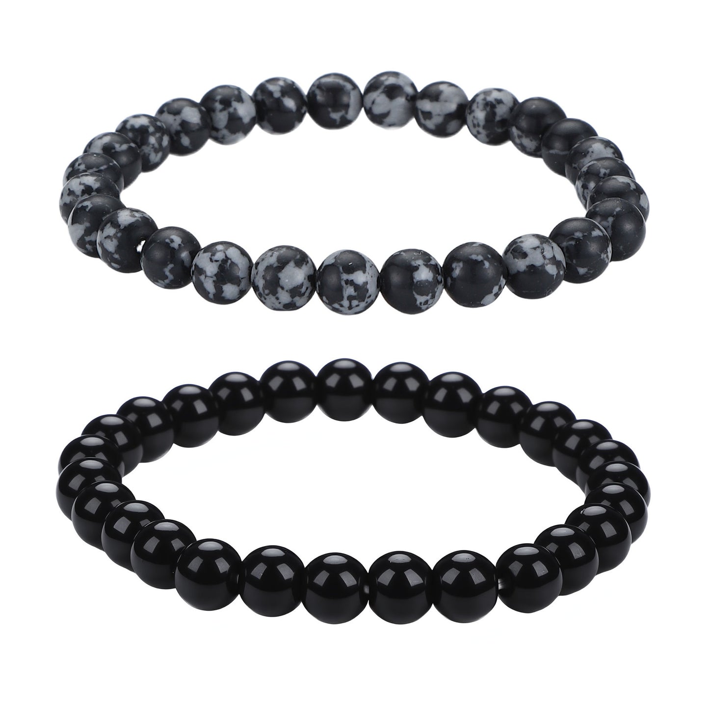 Men's Black Beaded Bracelet Featuring Elegant Beading Craftsmanship