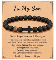 Cross Tiger Eye with Card