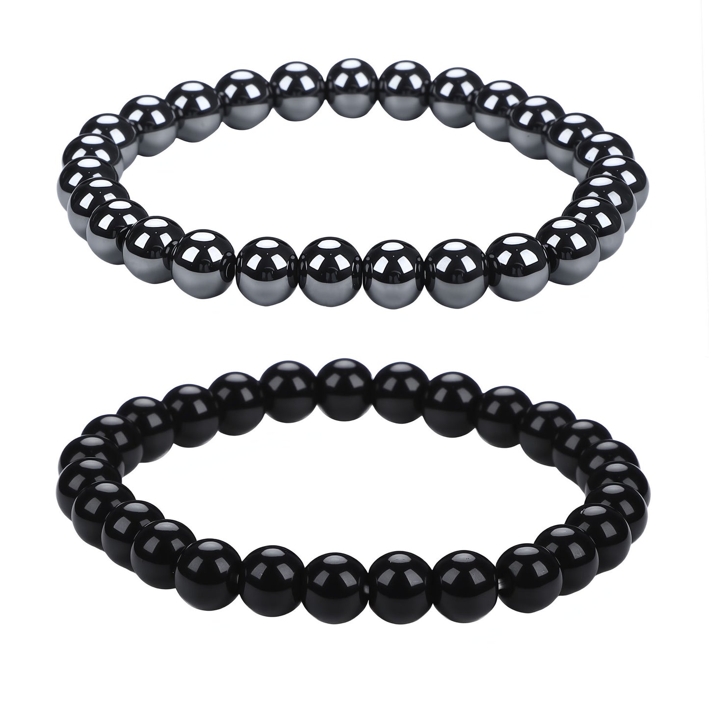 Men's Black Beaded Bracelet Featuring Elegant Beading Craftsmanship