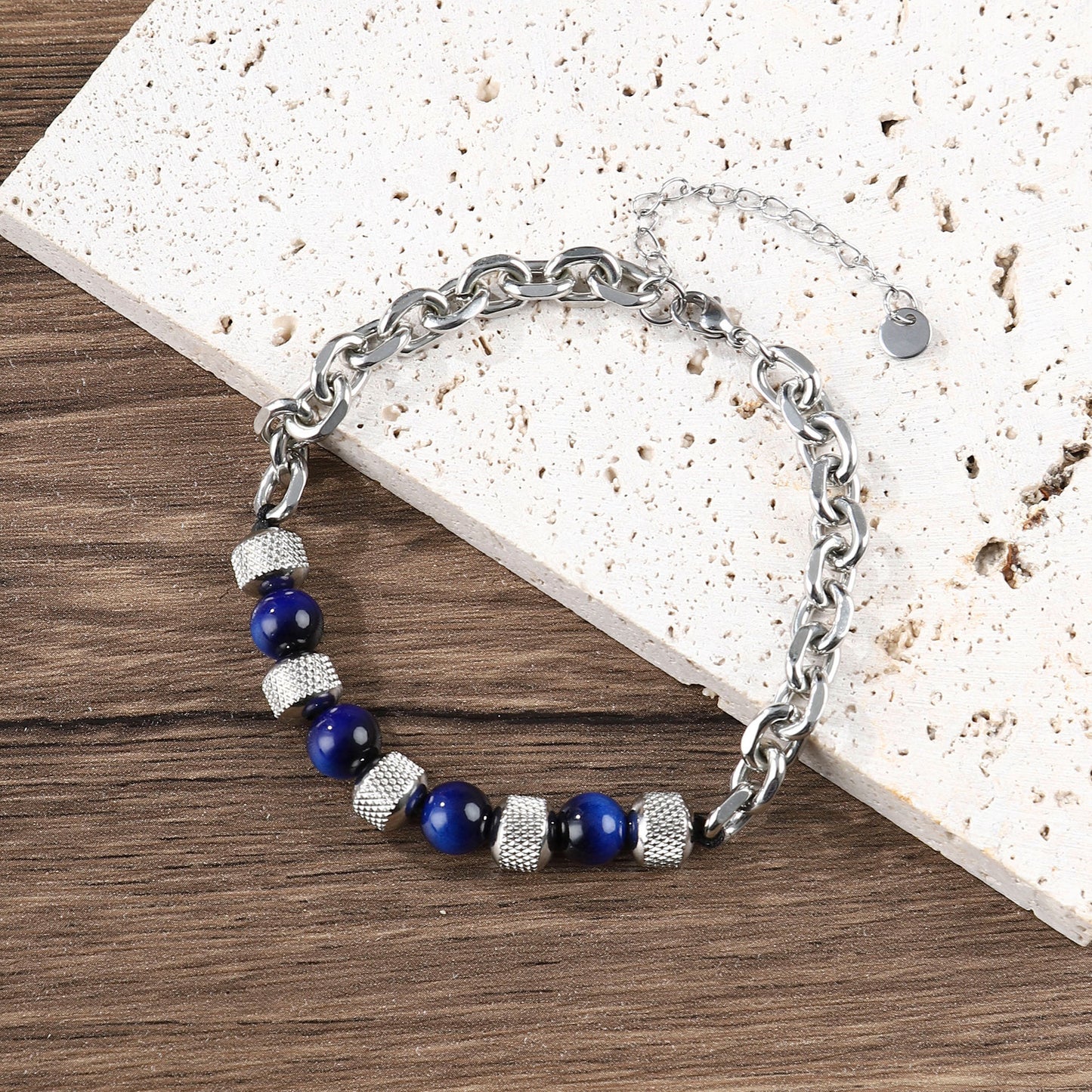 Men's Hip-Hop Cross Bracelet In Black Featuring Durable 304 Stainless Steel
