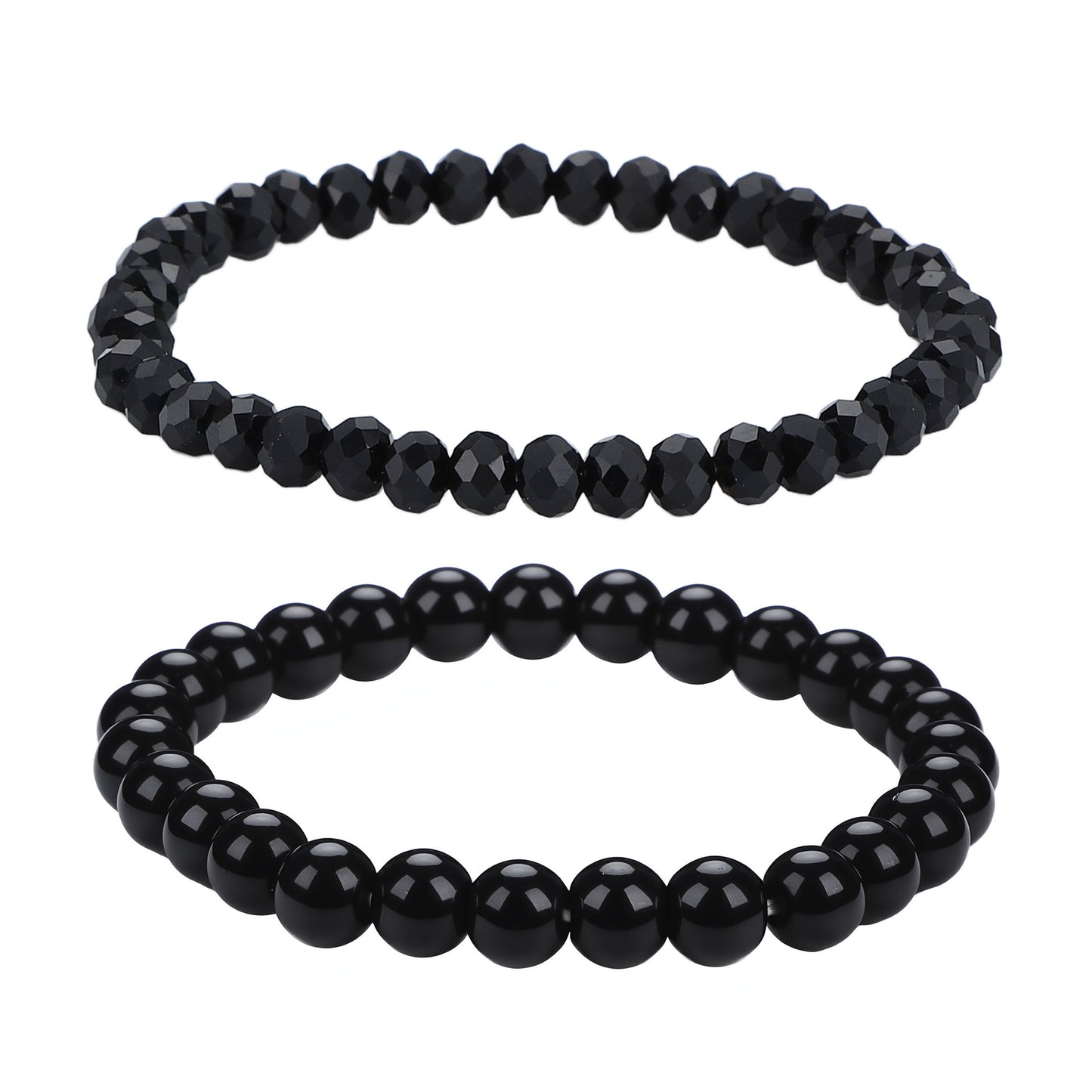 Men's Black Beaded Bracelet Featuring Elegant Beading Craftsmanship