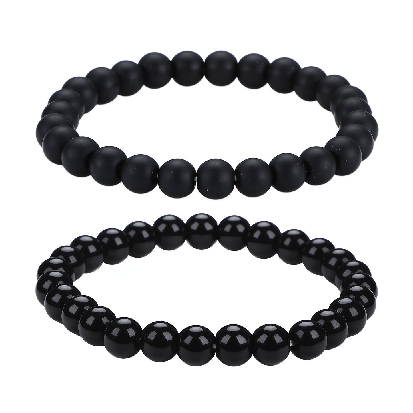 Men's Black Beaded Bracelet Featuring Elegant Beading Craftsmanship