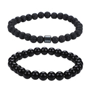 Bright Black Volcanic Stone Ancient Beads 02