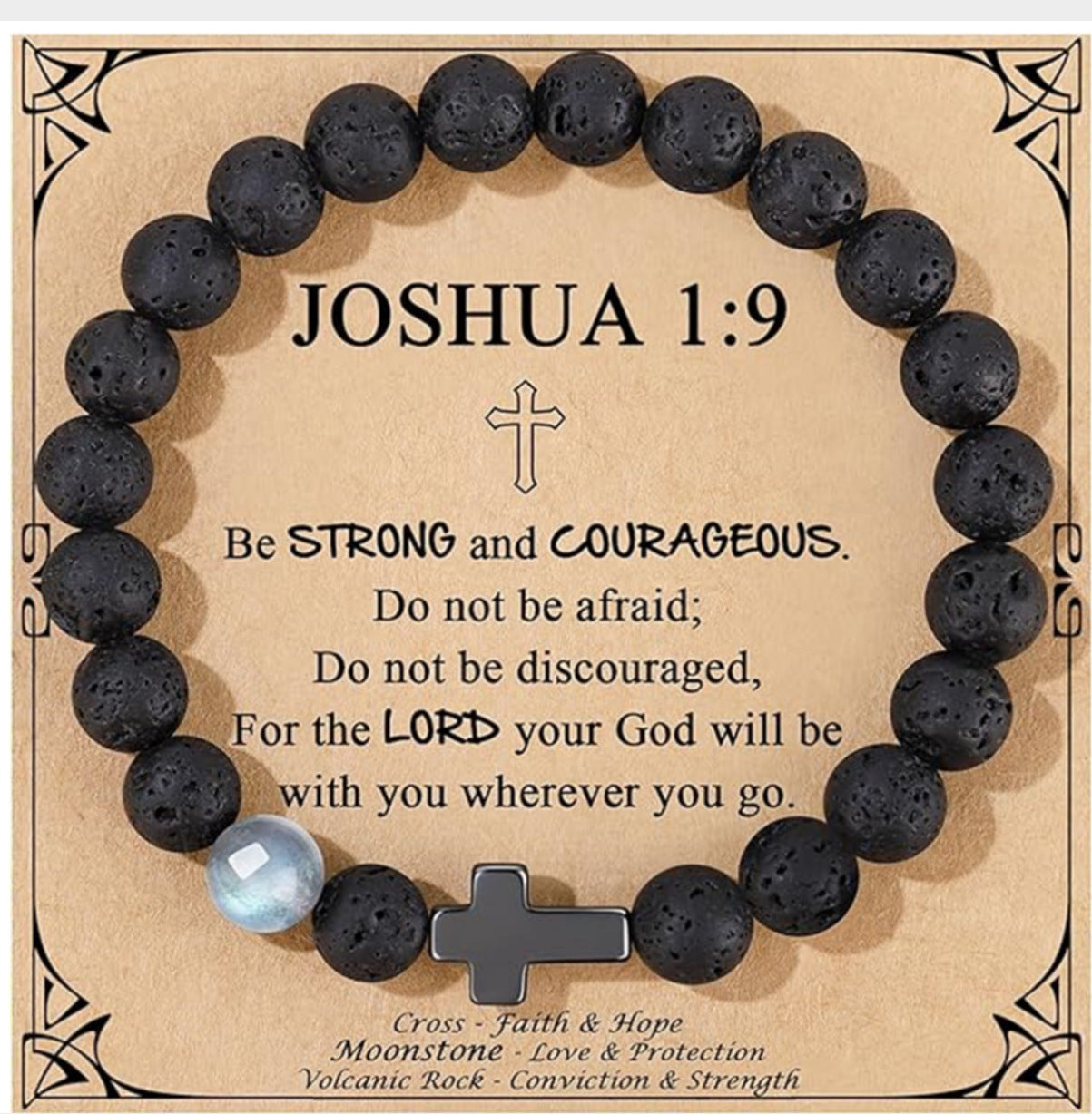 Men's Cross Bracelet In Black Tiger Eye Featuring Elegant Design