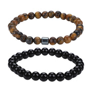 Glossy Black Tiger Eye Ancient Beads
