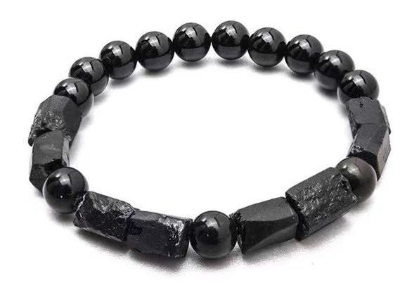 Men's Cross Bracelet In Black Tiger Eye Featuring Elegant Design