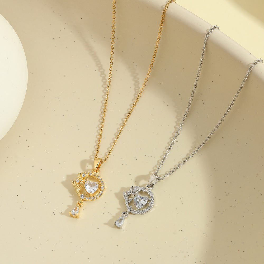 For Necklace Made Of Durable Titanium Steel Featuring A Stylish Golden Finish