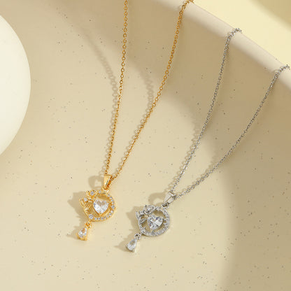 For Necklace Made Of Durable Titanium Steel Featuring A Stylish Golden Finish