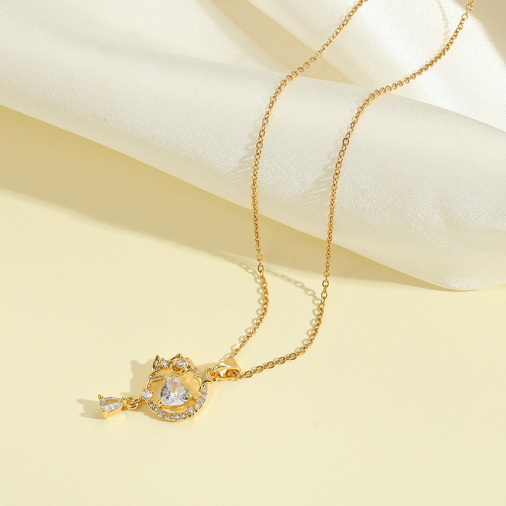 For Necklace Made Of Durable Titanium Steel Featuring A Stylish Golden Finish