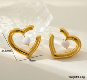 Heart-Shaped Stud Earrings