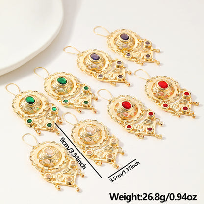 Waterproof Non Tarnish Tassel Earrings For Women, Golden Plated Copper With Zircon Inlay