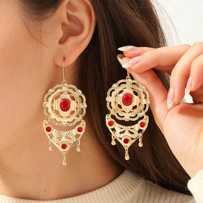 Waterproof Non Tarnish Tassel Earrings For Women, Golden Plated Copper With Zircon Inlay