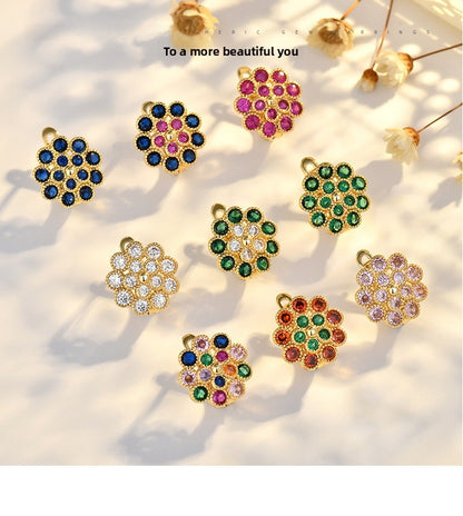 Copper Flowers Stud Earrings For Women In Silver, Elegant Ear Clutches