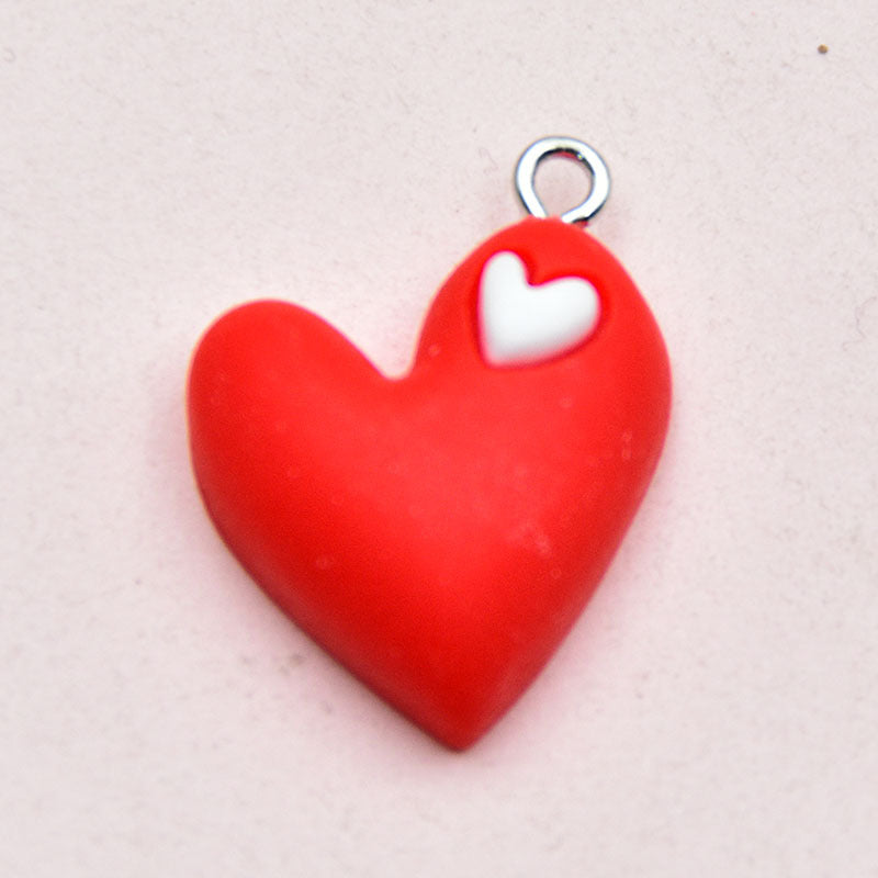 Heart Shape Resin Love Charms Pendant In Colour, Perfect For Hanging Decorations