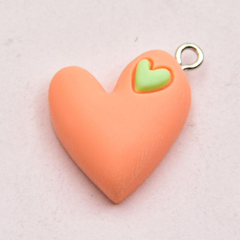 Heart Shape Resin Love Charms Pendant In Colour, Perfect For Hanging Decorations