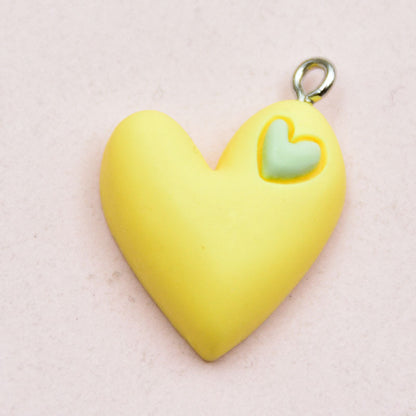 Heart Shape Resin Love Charms Pendant In Colour, Perfect For Hanging Decorations