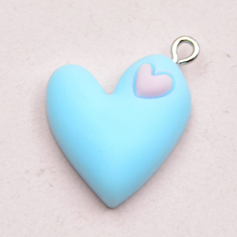 Heart Shape Resin Love Charms Pendant In Colour, Perfect For Hanging Decorations