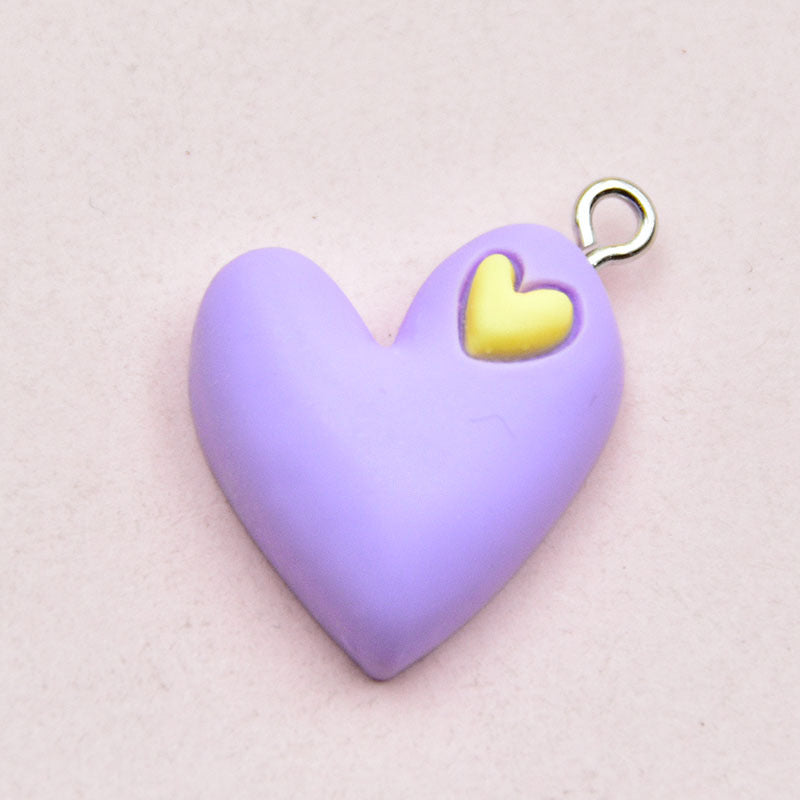 Heart Shape Resin Love Charms Pendant In Colour, Perfect For Hanging Decorations