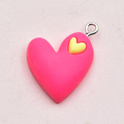 Heart Shape Resin Love Charms Pendant In Colour, Perfect For Hanging Decorations