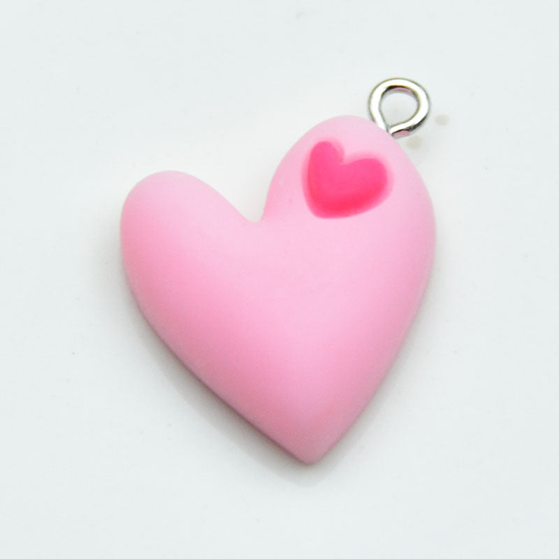 Heart Shape Resin Love Charms Pendant In Colour, Perfect For Hanging Decorations
