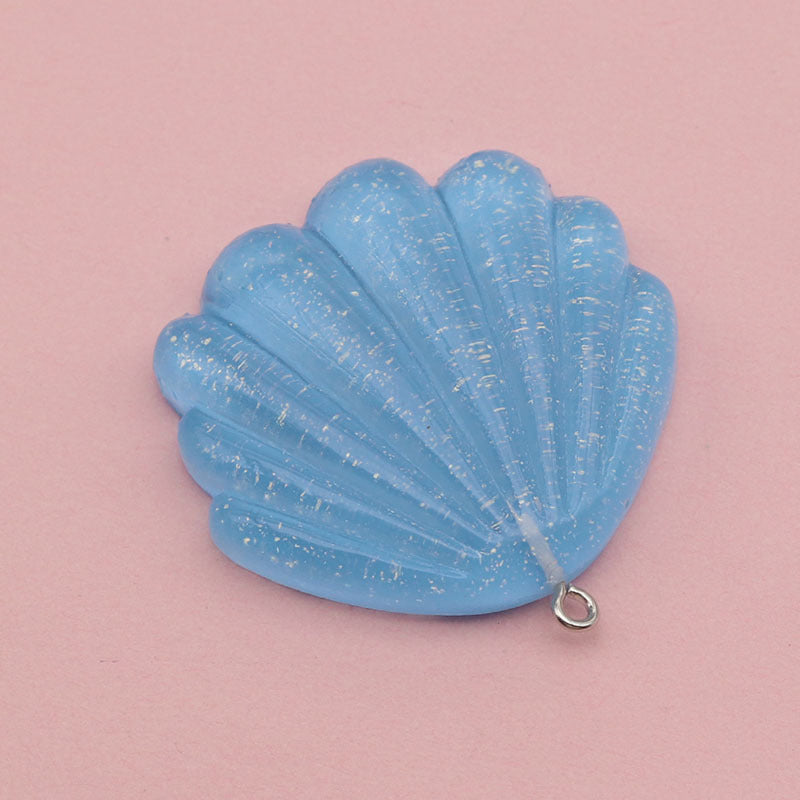 Marine Style Resin Shell Love Charms Pendant In Transparent Color