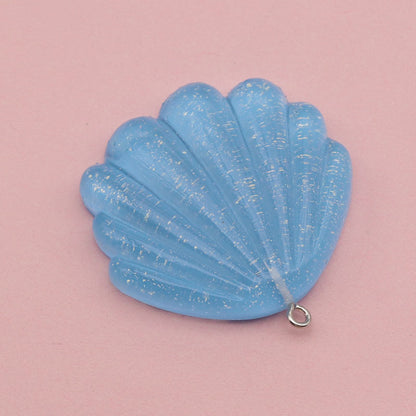 Marine Style Resin Shell Love Charms Pendant In Transparent Color