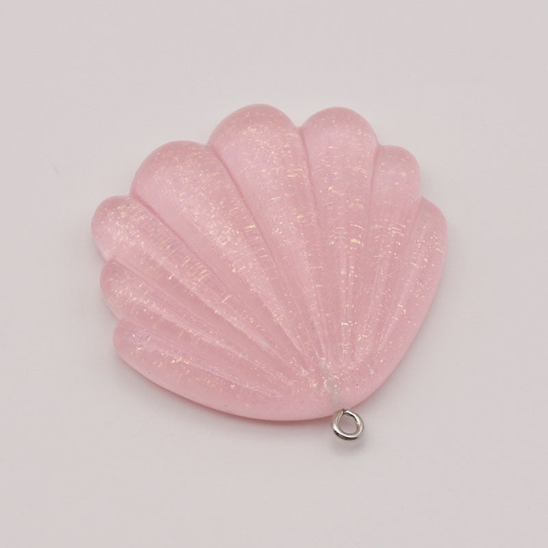 Marine Style Resin Shell Love Charms Pendant In Transparent Color