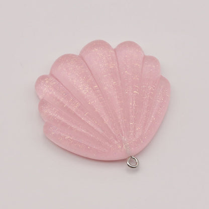 Marine Style Resin Shell Love Charms Pendant In Transparent Color