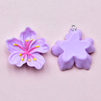 Resin Flowers Love Charms Pendant In Colour, Beautiful Hanging Decoration